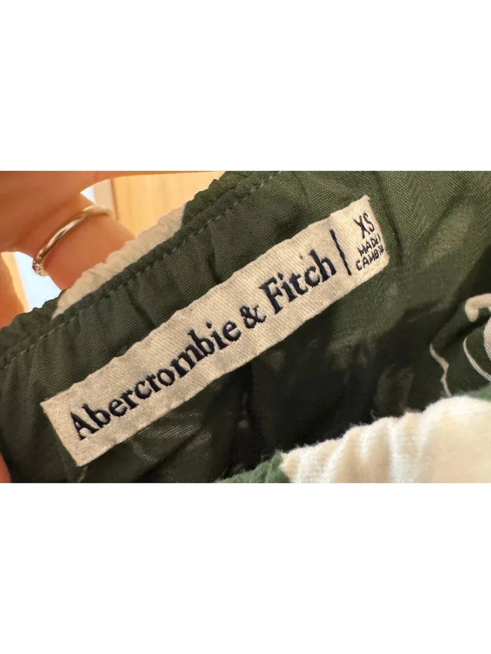 Abercrombie & Fitch Twist-Front Maxi Dress Halter Strapless Green Tropical XS